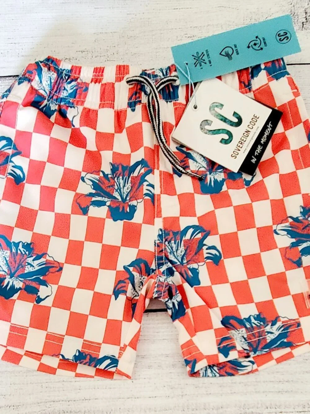 Sovereign Code Kids Session Swim Shorts Floral Size 2T NWT